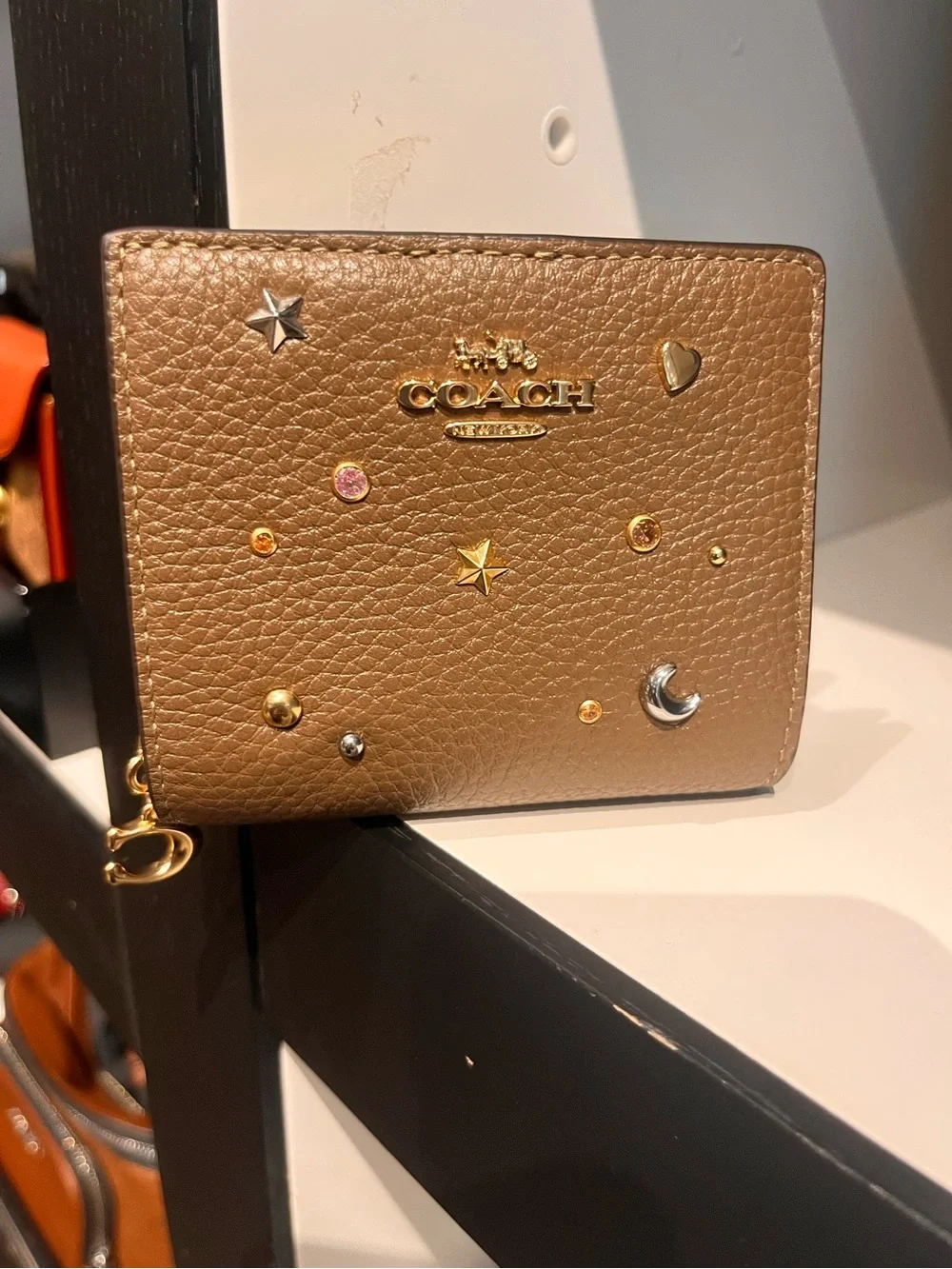 Last one! New Coach Snap Wallet With Rivets CDM38 pebbled leather - Picture 3 of 6